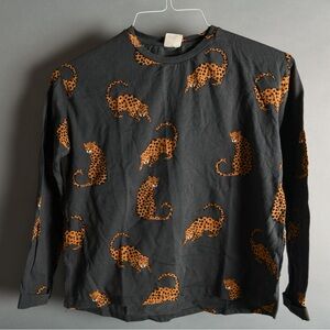 BNWOT Zara Kids cheetah print long sleeve shirt size 13/14